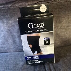 Curad Knee Support Neoprene Pull-Over w/Open Patella Pressure X-Large Black